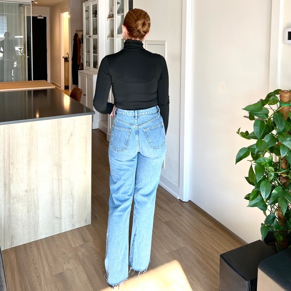 Zara High Waist Wide Leg Lt Denim Sz:2 - Picture 3 of 10